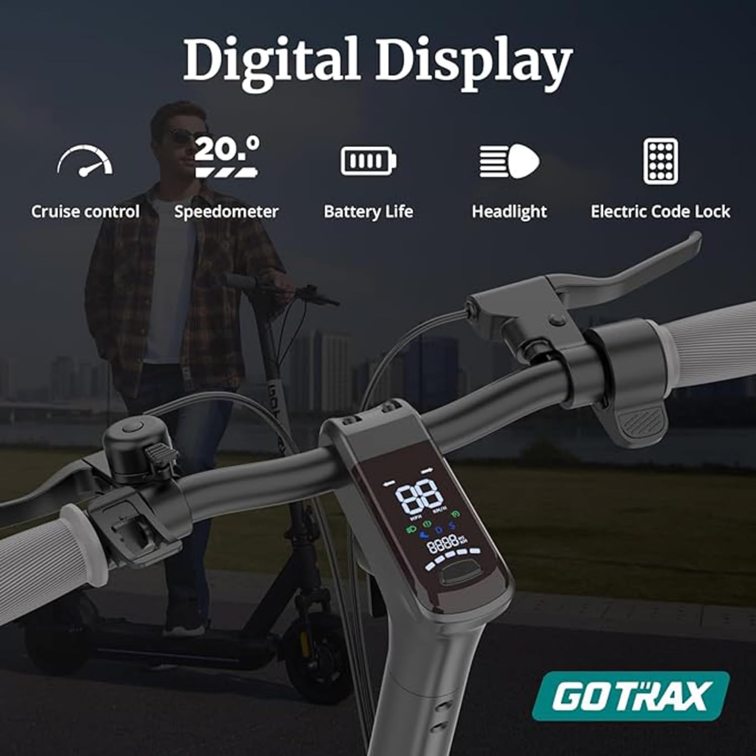 Gotrax Electric Scooter for Adults, Max 18/38 Mile & 20/28Mph by 350w/500w/1000w Motor,10