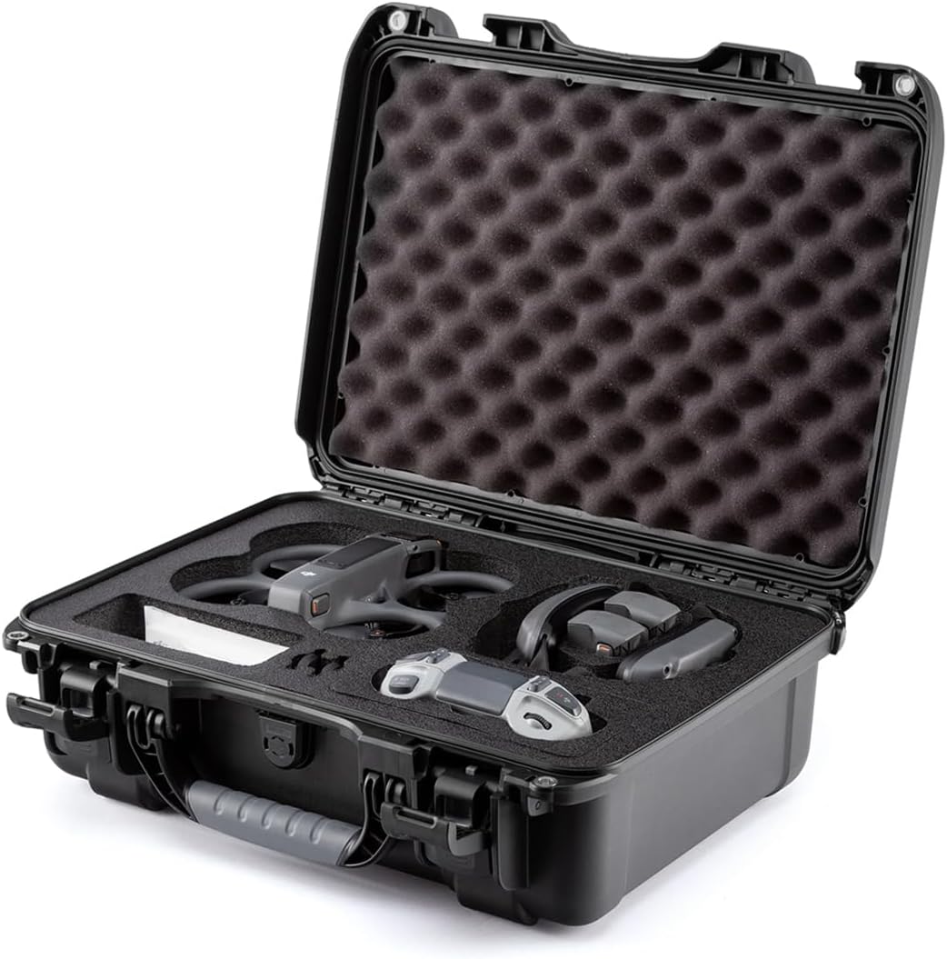 DJI Avata 2 Fly More Combo (3 Batteries) FPV Drone with Camera 4K, Propeller Guard, Camera Drone, Goggles 3 & RC Motion 3 Nanuk 925 Waterproof Hard Case, SD Card, Landing Pad, 2X Strobe LEDs