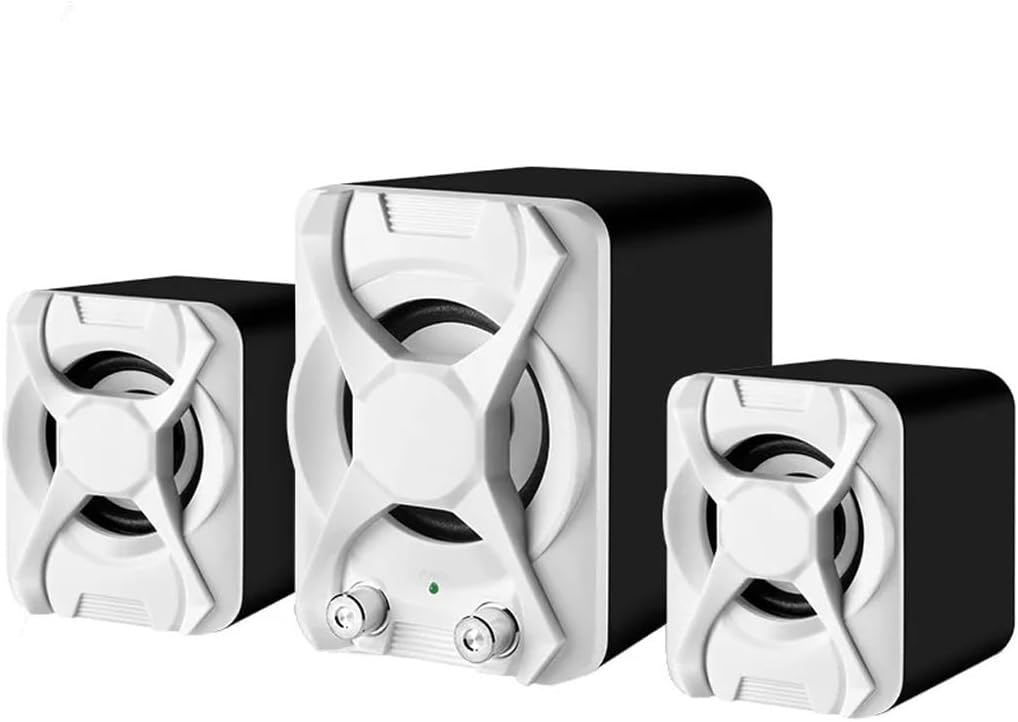 AUX Wired Computer Subwoofer Speakers Bass Reinforcement Stereo 2.1 for PC Phone Loudspeaker(E)