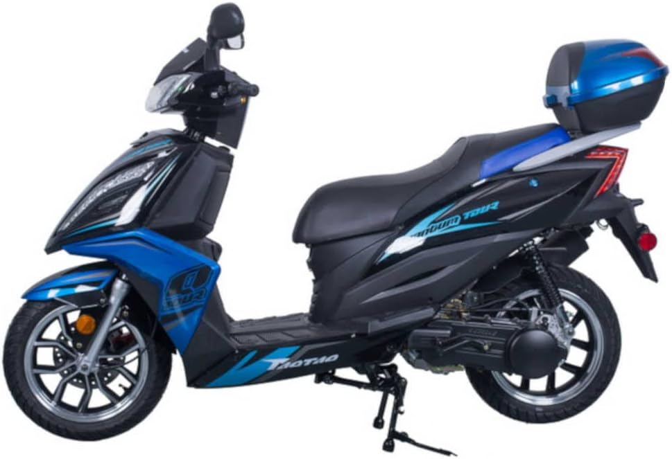 HHH Tao Motors Quantum150 TITAN150cc Scooter CVT Fully Automatic Street Scooter Gas 150cc Bike for Adult (RED)