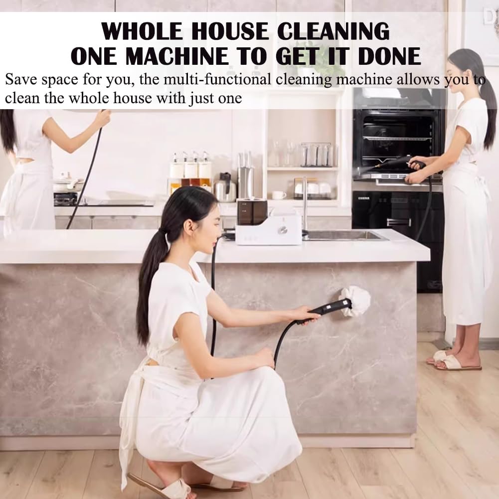 PP-Eic Small Steam High Temperature Cleaner, Multifunctional Steam Cleaner, Handheld Steam Cleaner, High Pressure Steam Cleaner, 2600W, All-Round Use at Home