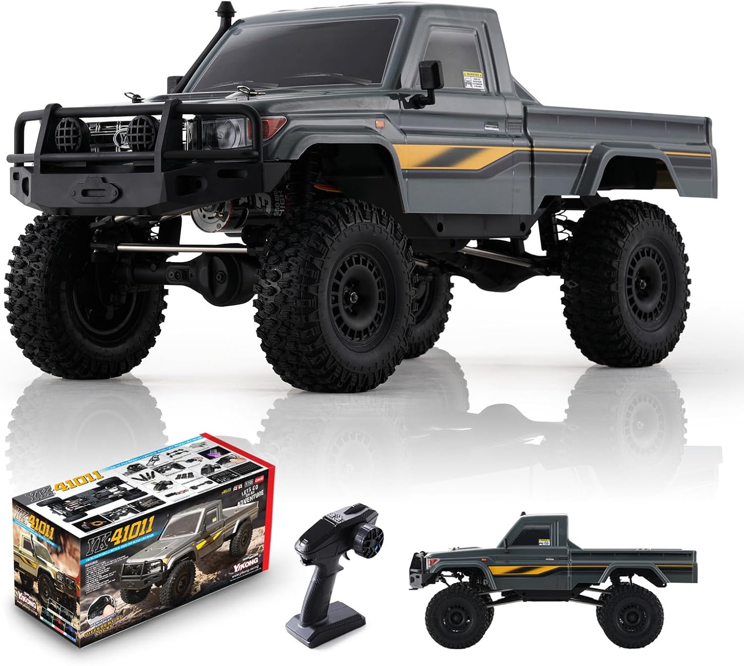 EAZYRC YKHOBBY 1/10 Scale 4X4 RC Rock Crawlers- LC79 Style 4WD Off-Road RC Rock Trucks, Manual Diff Locks, 2-Speed Transmission, Upgradeable Brushed Motor, 4WD Off-Road RS for Adults & Teens