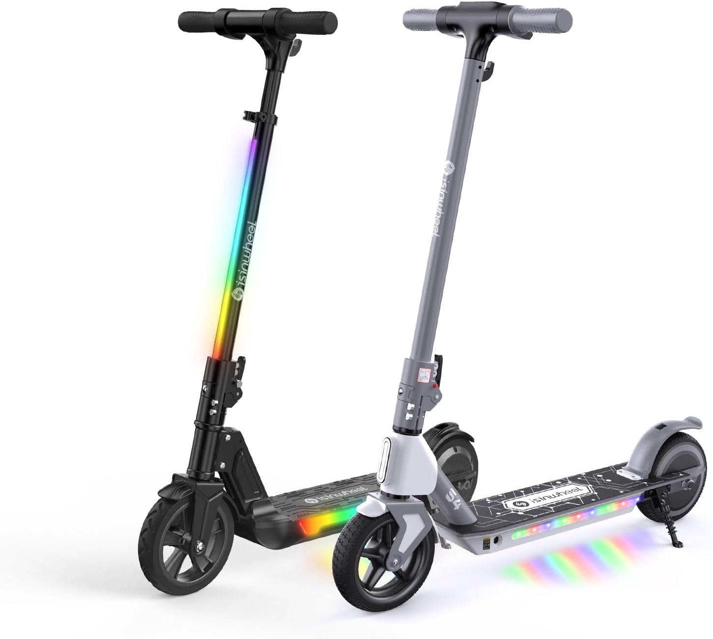 isinwheel S7 Electric Scooter for Kids Ages 8-14, 250W Foldable and 3 Adjustable Heights Kids Electric Scooter with 3 Speeds (5/8/12 Mph), Cruise Control, LED Display, Gift for Kid