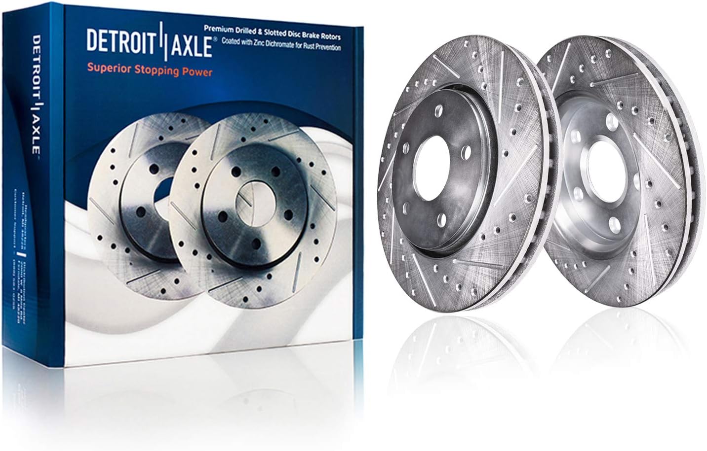 Detroit Axle - Brake Rotors for INFINITI G37 Q60 Nissan 370Z Drilled & Slotted Disc Brake Rotors Replacement : 13.98