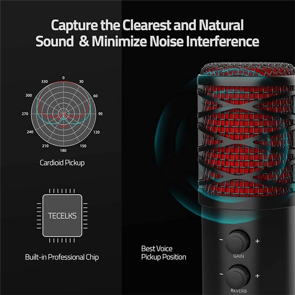 USB Computer Microphone Computer Condenser Microphone Streaming Media/Music Recording/Conference/Video Recording/Voiceover,