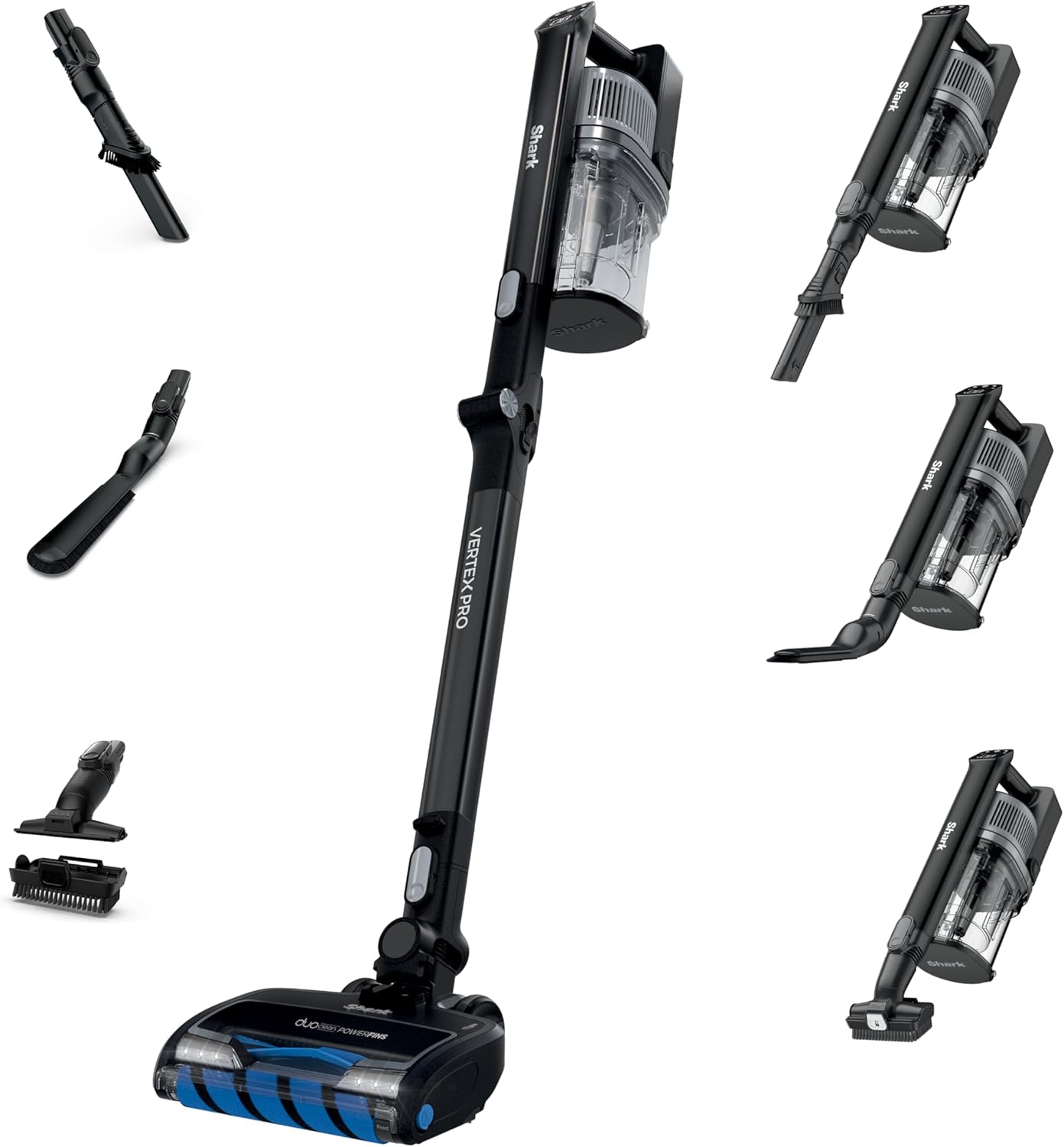 Shark Vertex Pro Cordless Vacuum Cleaner with HEPA Filter, Lightweight, Portable, Removable Handheld, Self Cleaning DuoClean PowerFins, 120-min Runtime, IQ Display, Black/Silver, IZ682H