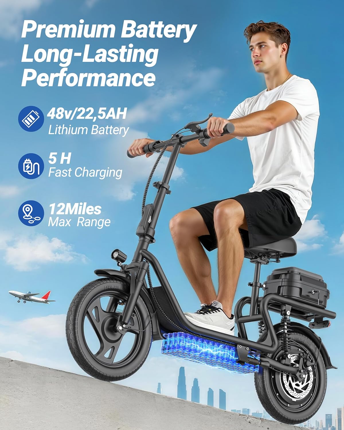 MAXSHOT Electric Scooter Adults & Big Kids, Top Speed 9/16/19/22MPH, 10/12/16/21/50Miles Range, 6.5