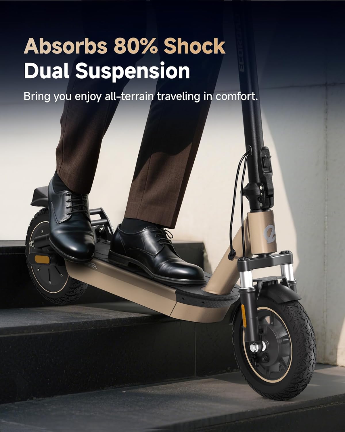 ECOROAD EC10 Electric Scooter for Adults, 500W Motor up to 25 MPH, 32 Miles Long Range, 10