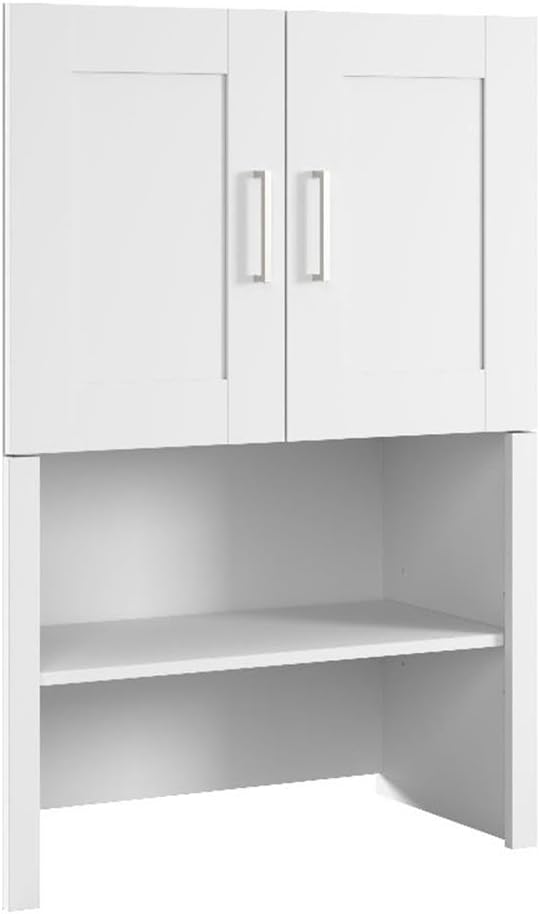 Bush Business Furniture Hampton Heights 30W Bookcase Hutch in White, Bookshelf Attachment for Home Office or Professional Workspace