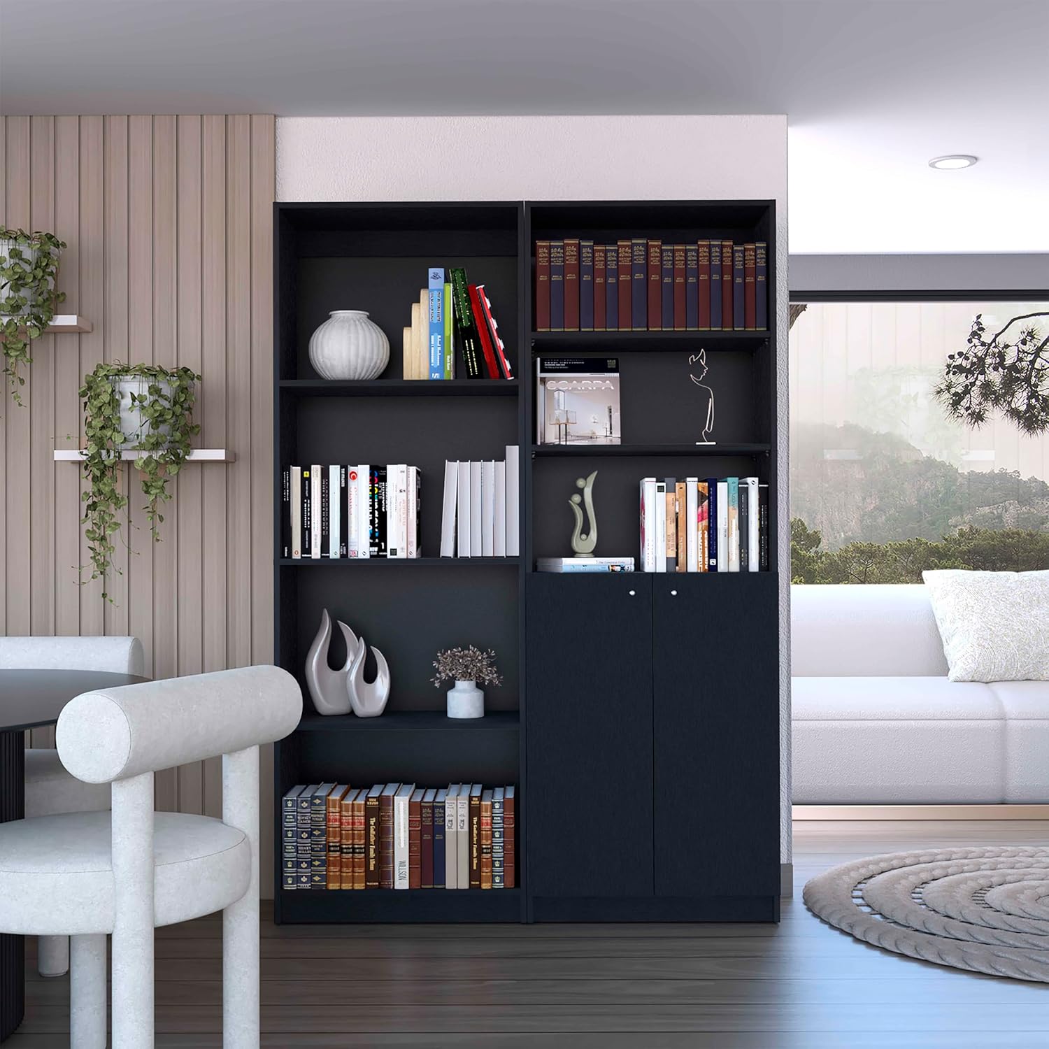 Benicabaly 2 Piece Bookcase Set with Spacious Storage and Elegant Finish, 49