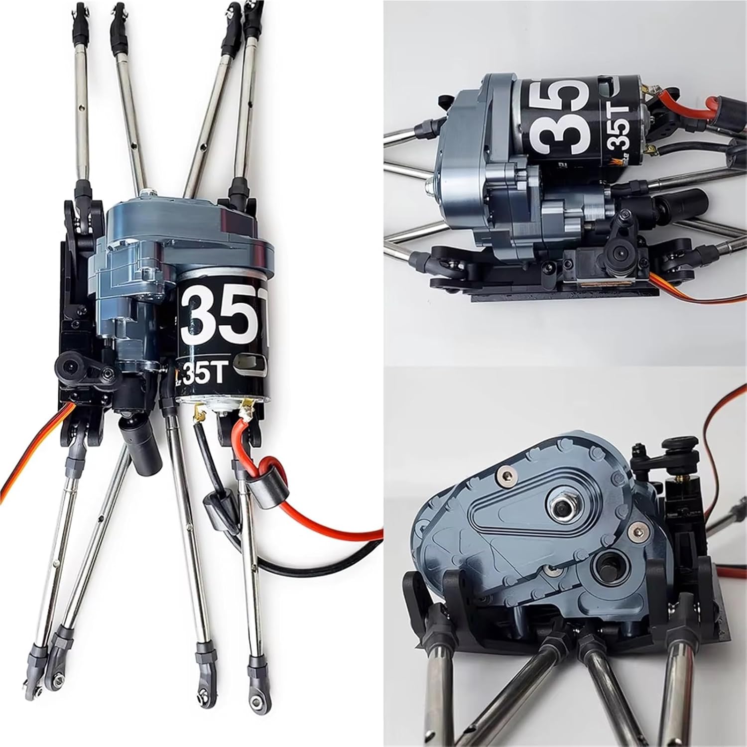 Compatible with Axial for SCX10 II for AXI03004 for Capra 1/10 RC Car Crawler Parts Dig Transmission Box Metal Complete Gearbox Dig Gear RC Car Part Accessories