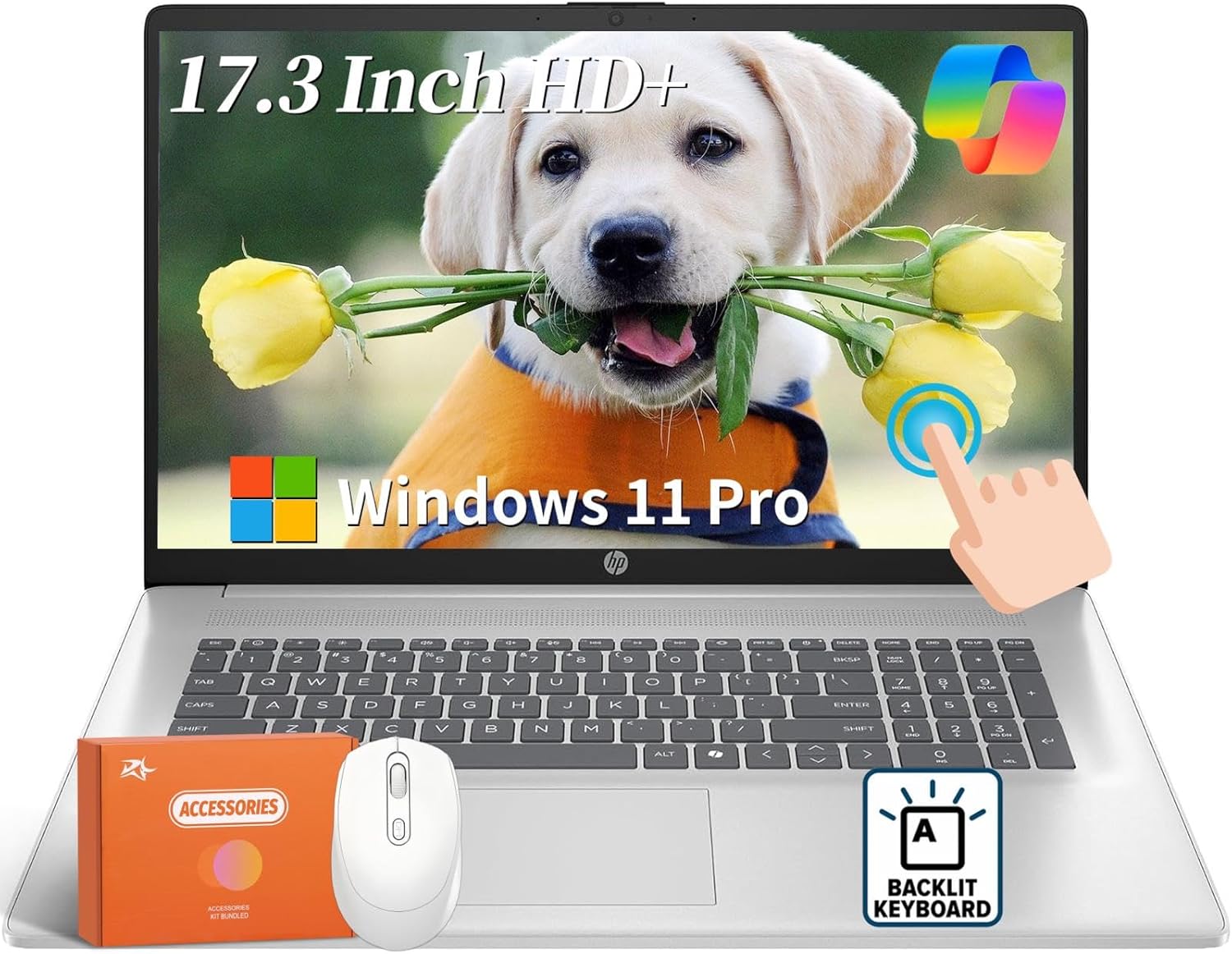 HP 17 inch Touchscreen Laptop for Business, Intel 12-Core Ultra 7 255U Processor, 17.3