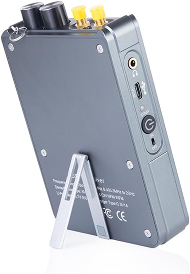 V2.4 Radio Receiver, Full Band Radio Receiver 10kHz-380MHz, 404MHz-2GHz AM, SSB, DSB, CW, NFM, WFM Decoder Function Built-in 5000mAh Lithium-ion Battery