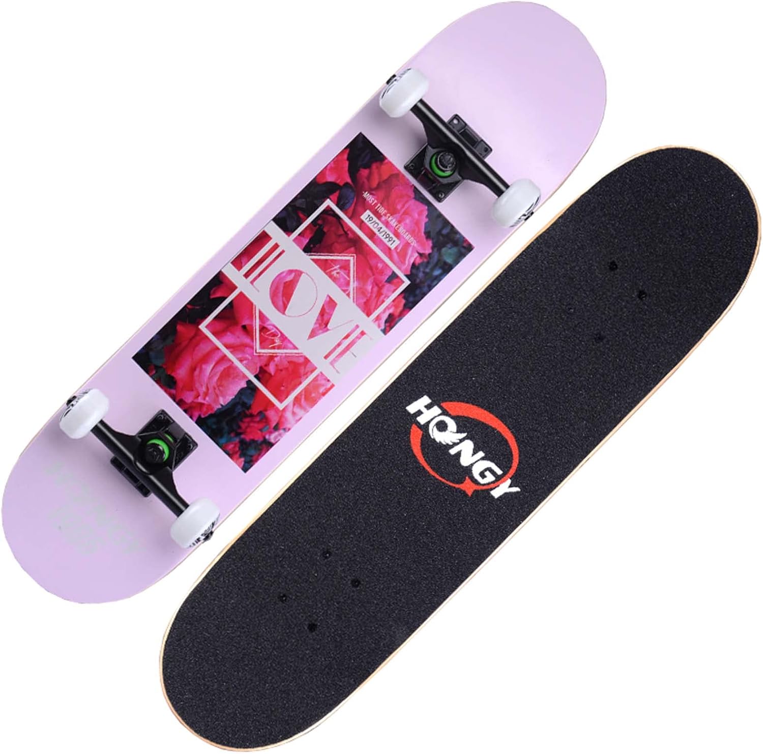7 Layers Maple Wooden 31''Complete Skateboards, Double Kick Concave Deck Skating Skateboard for Adults Beginners Kids Boys Girls Teenager As Gift