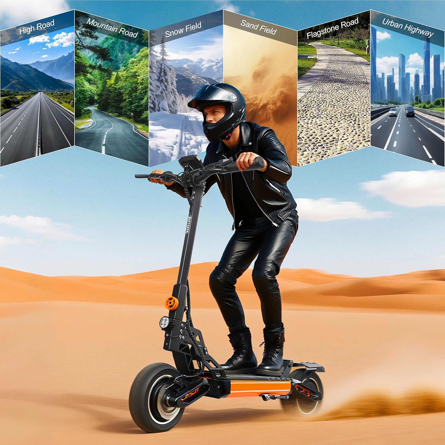 Electric Scooter, 2000W Peak Power Adults Electric Scooter, Up to 34MPH Folding E Scooter, 48V 20.8Ah, 3 Speed Modes, Dual Disc Brakes & Dual Suspension Fast E-Scooter, 10'' Tires Off-Road