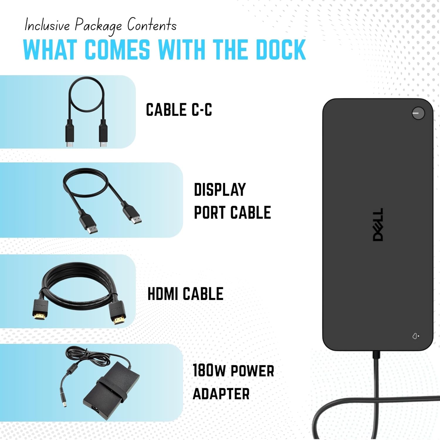 Dell Pro Smart SD25 Docking Station Supports Dual/Triple Monitor 4K Displays with 180W,HDMI, DisplayPort & USB-C Cable, 10Gbps Thunderbolt Dock (SD25)