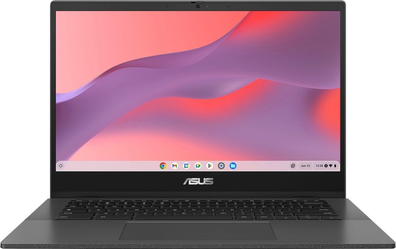 ASUS Chromebook 14'' FHD Display Laptop, MediaTek Kompanio 520, 4GB Memory, 192GB Storage(64GB eMMC + 128GB Memory Card), Media Card Reader, Gravity Gray, Chrome OS with Accessories
