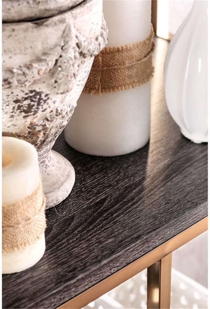 BOWERY HILL Modern Metal 6-Shelf Bookcase in Champagne