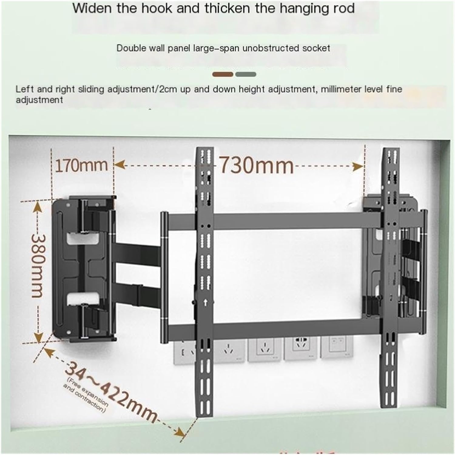 Ultra-Thin TV Rack 65 75 85 inch Thunderbird Embedded Niche Cabinet Telescopic Bracket NX90