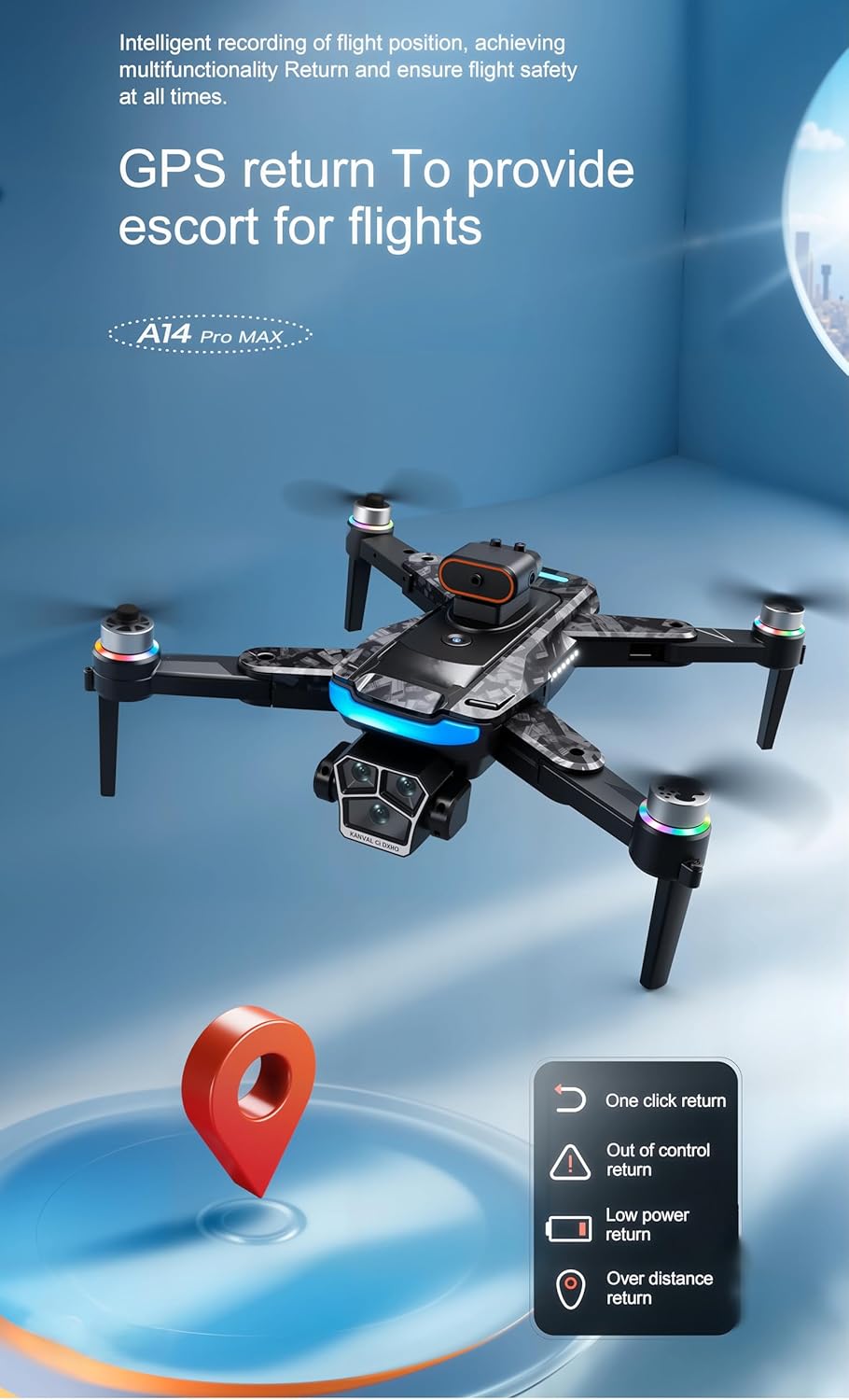 GPS Drone with 4k Camera for Adults,6 Axis gyro, 4.5” LCD Screen Controller,2 Batteries 60 Min Flight, Brushless Motor, SD Card Included, 5G FPV Quadcopter with GPS Auto Return, Follow me, under 250 Grams,professional drone A14 pro max by cratation.