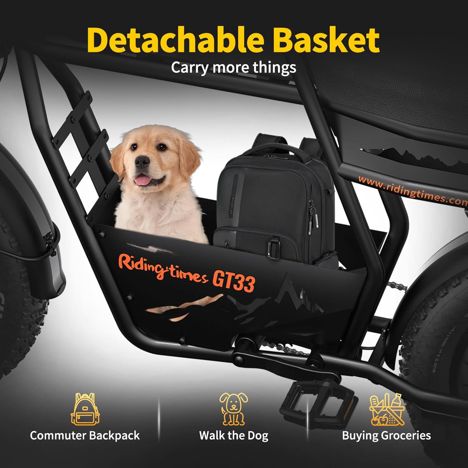 1500W Electric Dirt Bike with Basket for Adults, 20