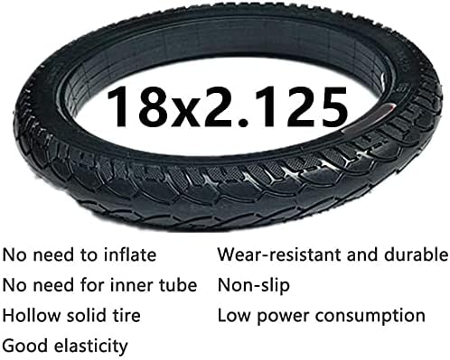 18x1.75/2.125 Explosion-Proof Hollow Tire, Solid Honeycomb Shock Absorption Hole, Non-Slip and Wear-Resistant Electric Scooter Tires (1.75)