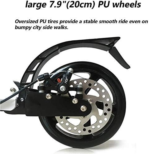 Scooters Kick Scooter for Adults Kids Unisex Adult Kick Scooter Load 150kg Commuting Scooter with Disc Brakes Birthday Gifts for Adult Teenager Men Women Non-Electric (Color : White)