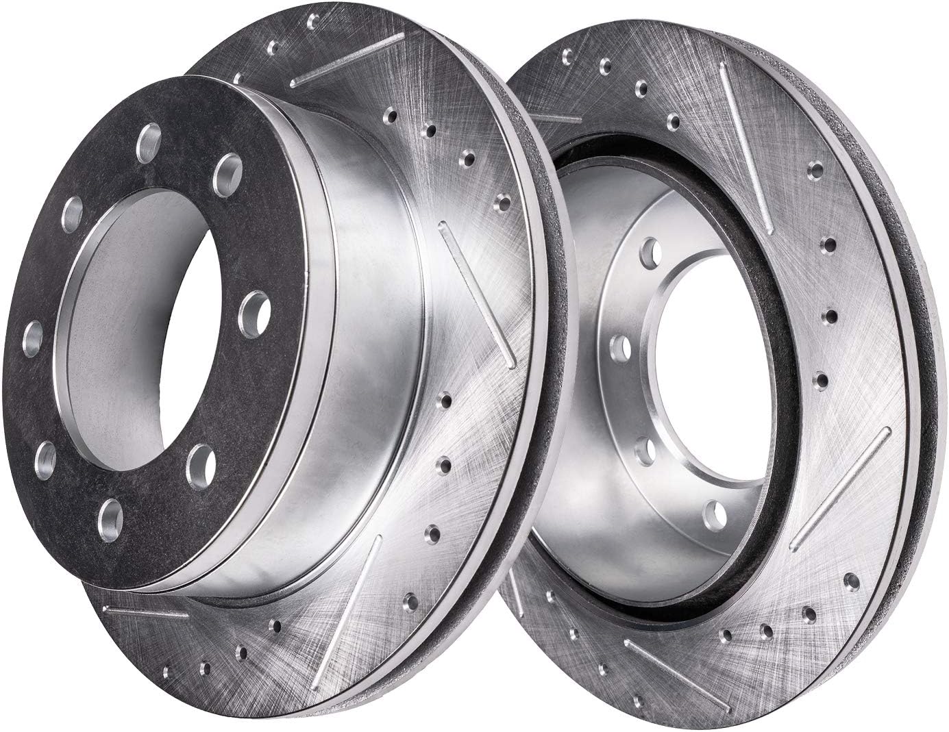 Detroit Axle - Front Brake Rotors for Ford 2013-2025 F-250 F-350 Super Duty 4WD, 2013-2016 F-450 Super Duty, Drilled and Slotted Disc Brake Rotors 2013 2014 2015 Replacement : 14.29