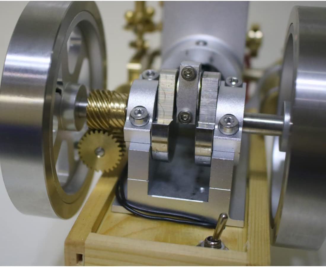 Kooteyybhyy Engine Model Kit, Hit and Miss Internal Combustion Model Metal Water Cooled Gasoline Engine Kits, Creative STEM Toy Engineering Construction Kit (Update)