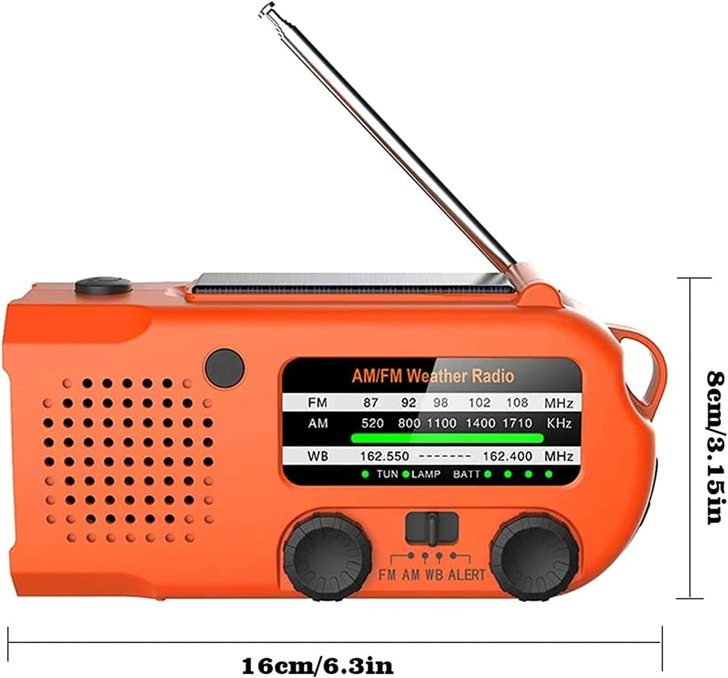 Weather Radio 5000mAh Solar Hand Crank Emergency Radio AM/FM/NOAA Weather Alert Portable Radio with Flashlight