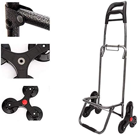 Collapsible Wagon Cart with Wheels Foldable Folding Wagons Carts Silent Universal Wheels,Shopping Trolleys,Small Cart Home Folding Cart Trolley Car Trailer Old Man Climbing Building Trolley