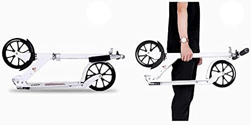 Scooters Kick Scooter for Adults Kids Big Wheel Kick Scooter for Adult/Teens Folding Adjustable Commuter Scooter with Rear Fender Brake for Women Men Non-Electric 100kg Capacity (Color : Red)