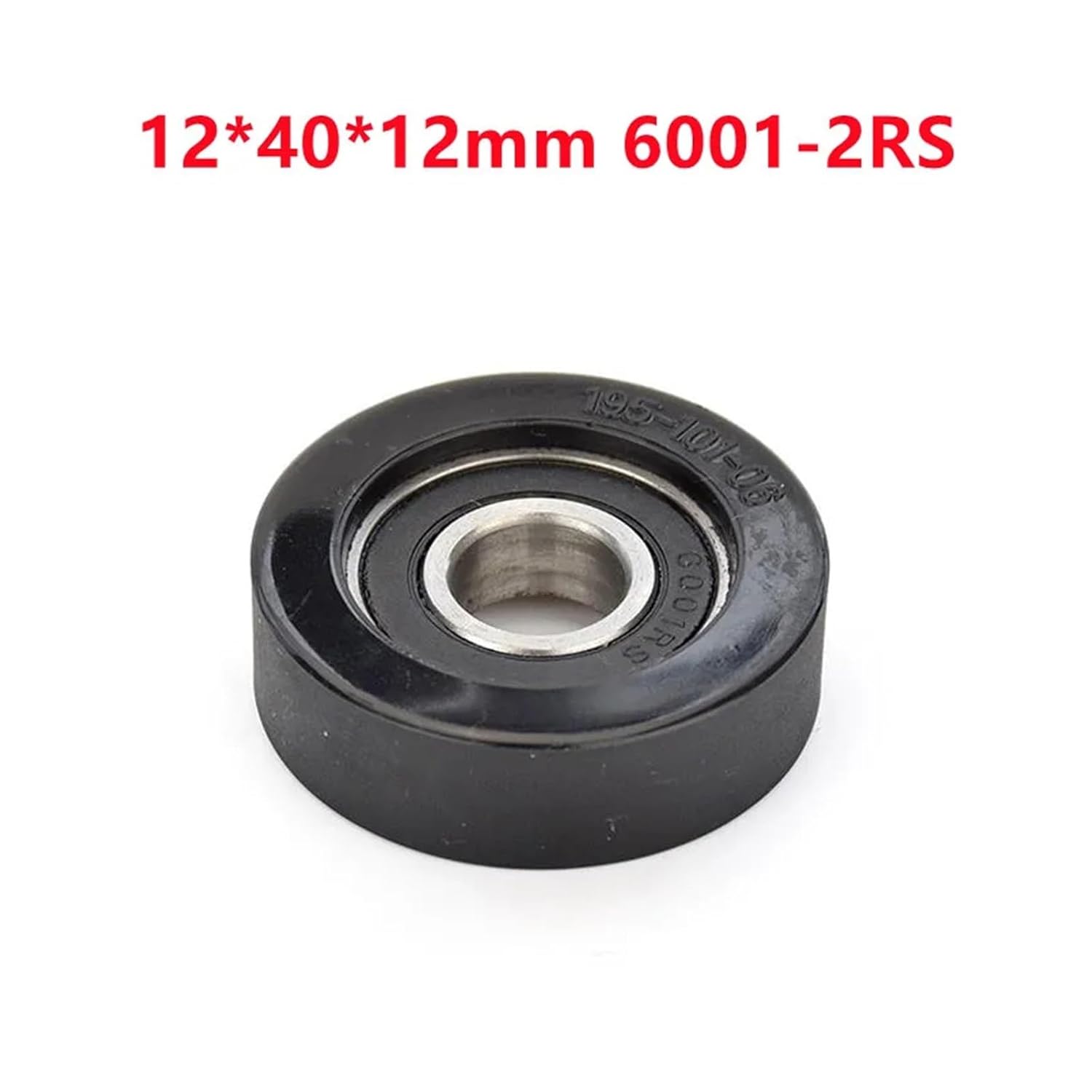 10pcs/50pcs Plastic Coated Bearing 12 * 40 * 12mm PU 6001-2RS Roller Bearing Friction Pulley Soft Rubber Wheel 12x40x12 mm(50pcs)