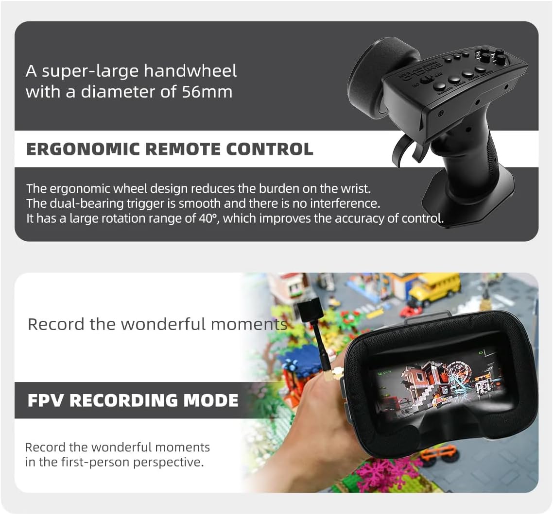 1:64 Scale SNICLO RC Climbing Car, 2.4G Full Proportional Steering, Metal Universal Shaft, Shock-Resistant Off-Road Vehicle with Type-C Rechargeable Battery(White/RTR Cam Version)