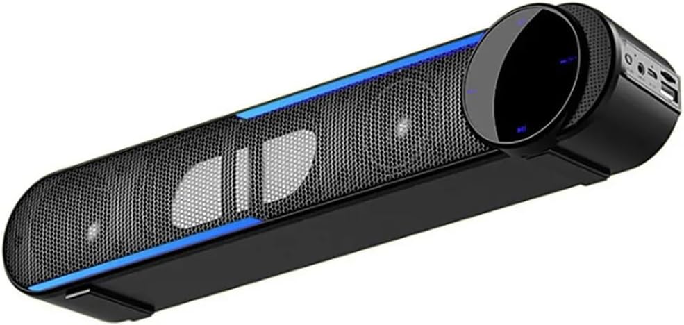 5.0 Speaker Portable 4D Surround HiFi Stereo Deep Bass Battery Anti-Swipe Noise Cancelling LED Light