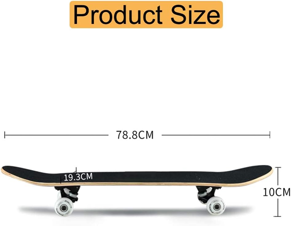 Skateboard Finish 31-inch Retro Style Maple Board Finish Youth Cruiser Board Adult Beginner Girl boy Four-Wheel Double Rocking Skateboard Adult Dance Board Longboard Skateboard