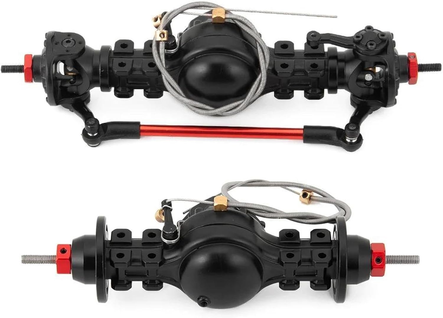 RC Vehicle Axles Compatible with Tamiya 1/14 RC Trailer Tractor Tow Drag Truck Upgrade Accessories Part CNC Metal Alloy Front/Rear Axle Differential(1Set)