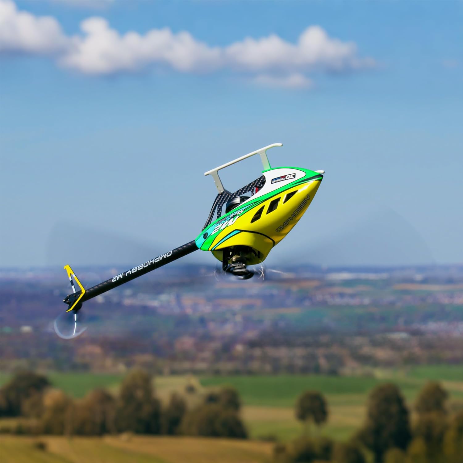 OMPHOBBY M2 V3 PRO RC Helicopter for Adults, Support APP Tuning & Telemetry, 6CH 3D Brushless Direct Drive, Lightweight 320g, OFS3 Flight Control, 200-Class Mini Helicopter for Outdoor Yellow PNP