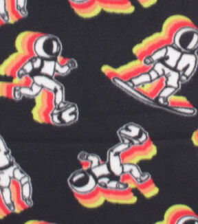 Rainbow Astronaut Blizzard Fleece Fabric