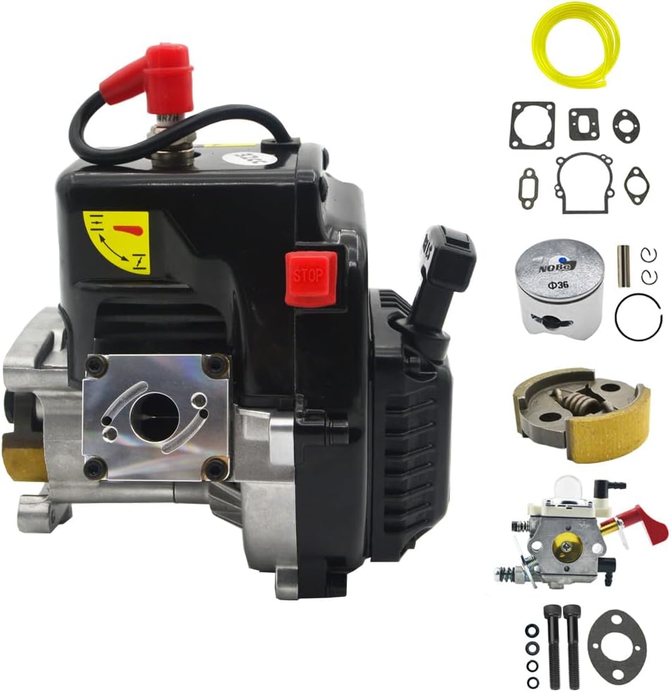 30.5cc Crankcase Intake 1/5 Scale 2-Stroke Gasoline RC Engine Compatible with WT997 Carburetor Fit for Baja HPI Losi Redcat Rovan Compatible with All 1/5 RC car Competition Training Model