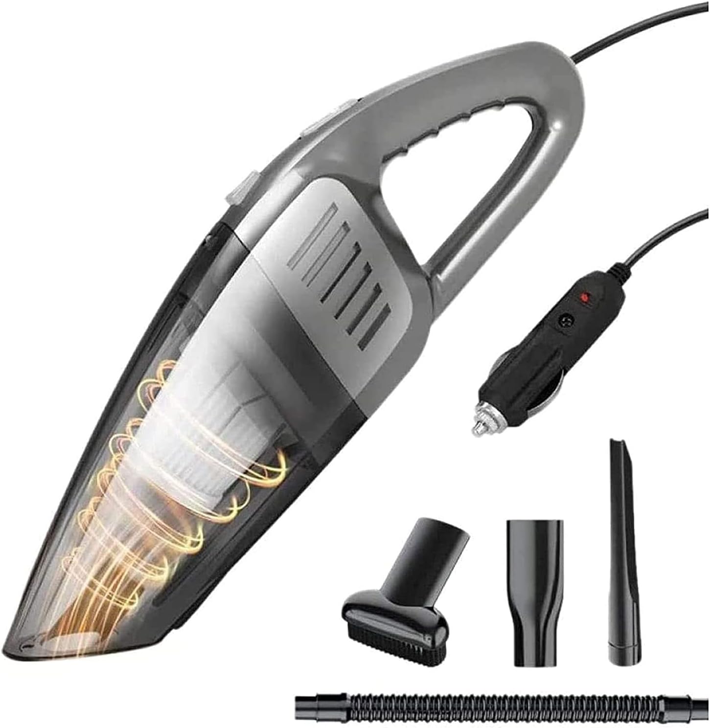 Dongng Handheld Vacuum Cleaner, Corded, Small, Hand Held Vac with Cord, 6000 pa, Handheld Auto Accessories Kit (Black)