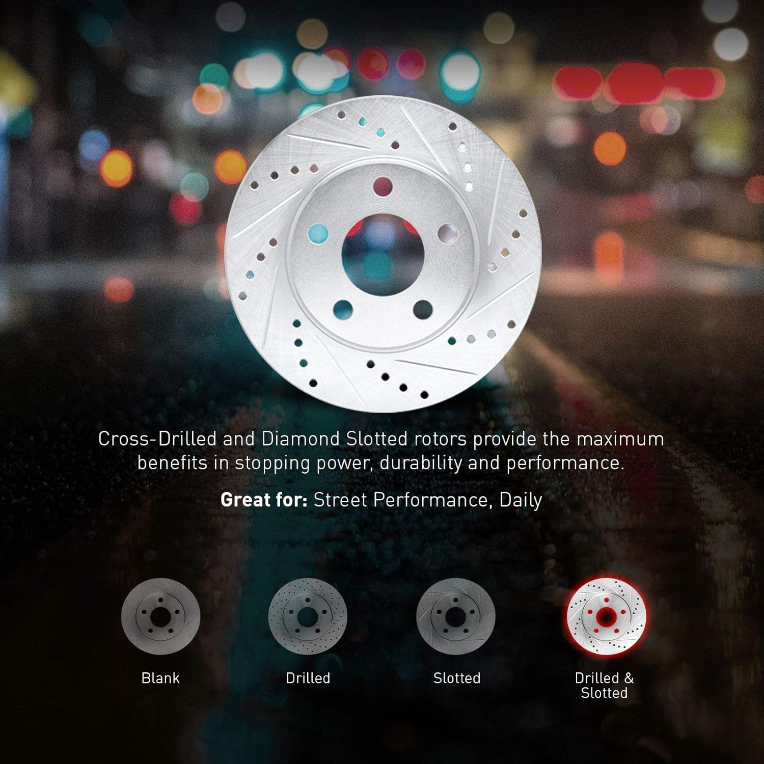 R1 Concepts Front and Rear Brakes and Rotors| Drilled Slotted Brake Rotors| Front and Rear Semi-Metallic Brake Pads and Rotors Kit| Fits 2016-2020 Lexus GS, 2015-2021 Lexus RC F