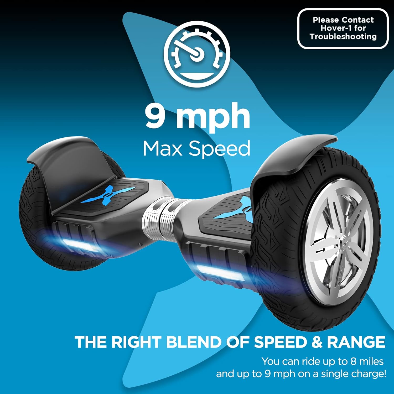 Hover-1 Ranger Pro Elecric Hoverboard | 9MPH Top Speed, 8 Mile Range, Bluetooth Speaker & Long Lasting Lithium-Ion Battery, 5 Hr Full Charge