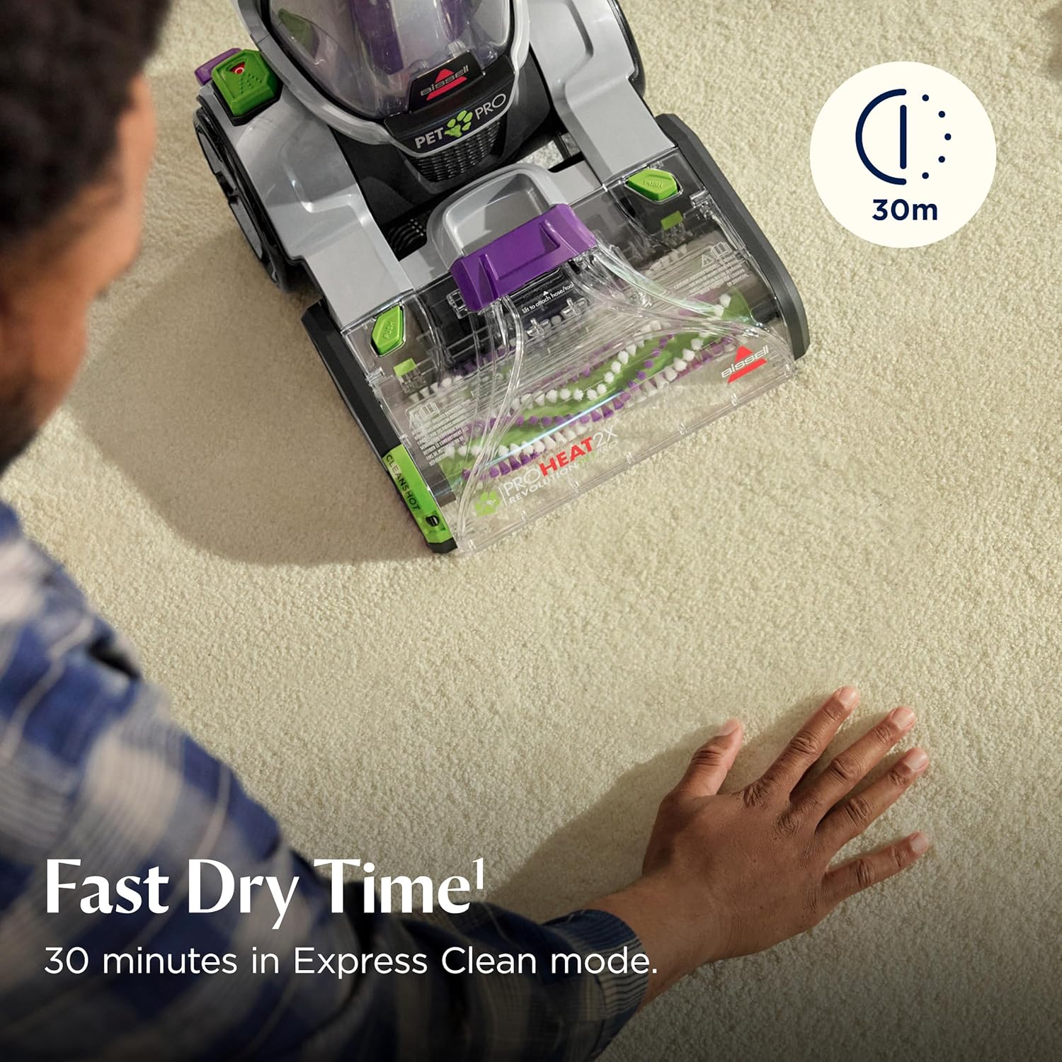 BISSELL ProHeat 2X Revolution Pet Pro Plus, 3588F, Upright Deep Cleaner, 30-minute Dry Time, Dual Dirt Lifter Powerbrush, Hose & Tool Attachment, Pet Upholstery and Tough Stain Tool Included