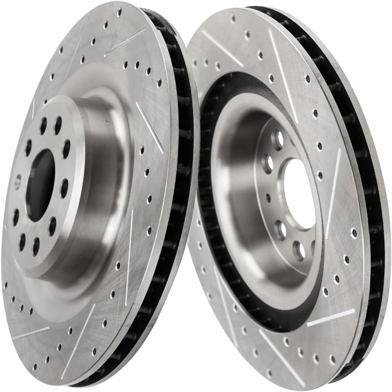 Detroit Axle - Brake Rotors for 2016-2021 Tesla Model S Model X, Drilled and Slotted Disc Brake Rotors Replacement : 13.98