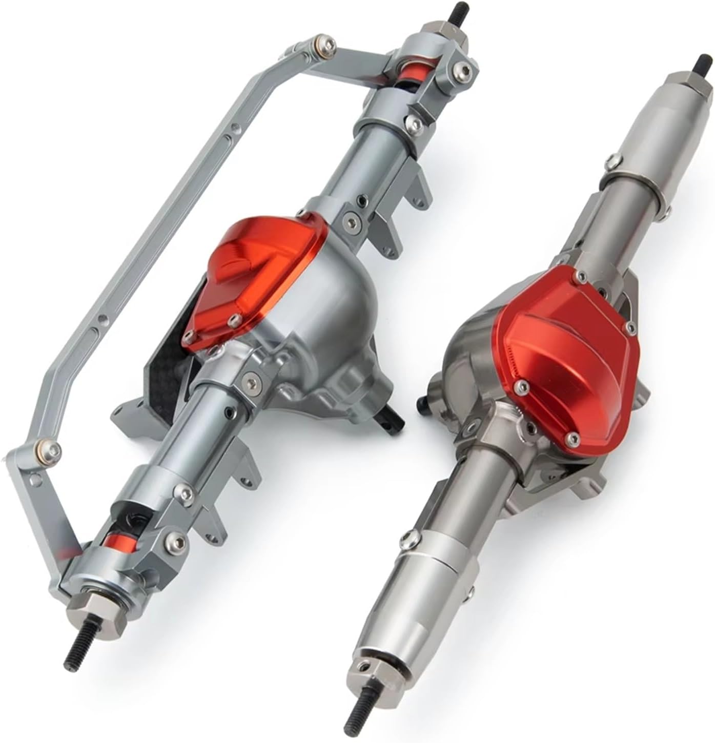 RC Car Accessories Compatible with Axial for SCX10 90047 for Wrangler for TFL 1/10 RC Crawler Car Upgrade Parts Complete Axle Aluminum Front Rear Portal Axle(Front and Rear)