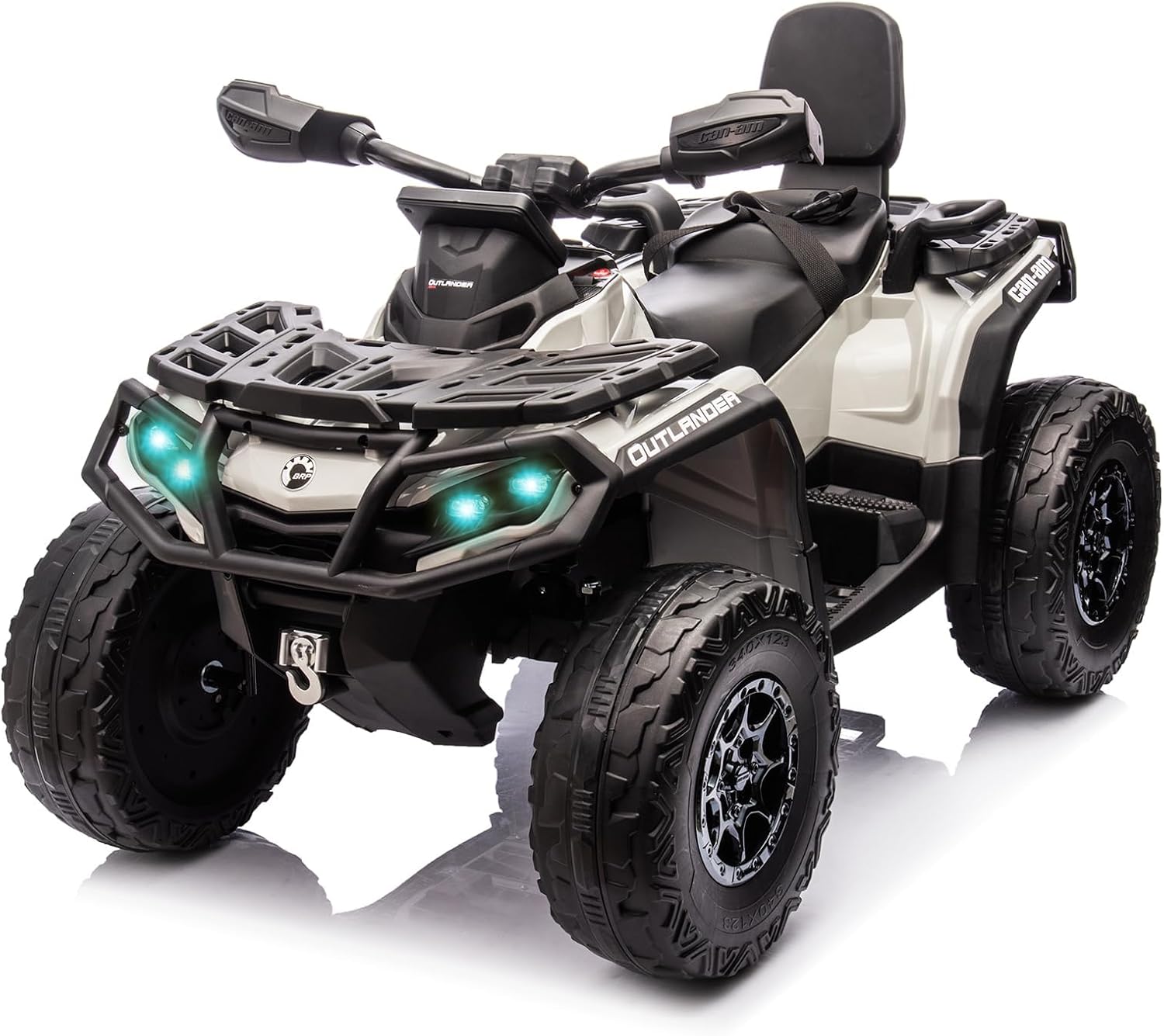 12v Kids Electric ATV, Ride-on Toy Car for Toddlers, 4-Wheel Vehicle with 2-Seater, Remote Control, LED Lights, Music, and Spring Suspension, Electric Car for Kids, 4 Mph Safety Speed, Blue