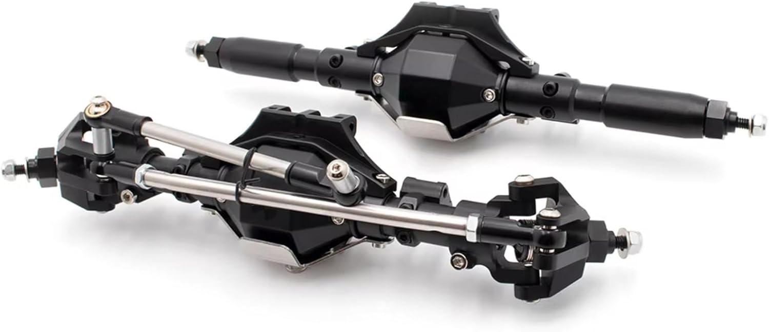 Rc Crawlers Axles For Axial For SCX10 II 90046 90047 For Racing 1/10 CNC Aluminum Front Rear Axle Set Upgrades Parts Accessories RC Crawler Car(Front)