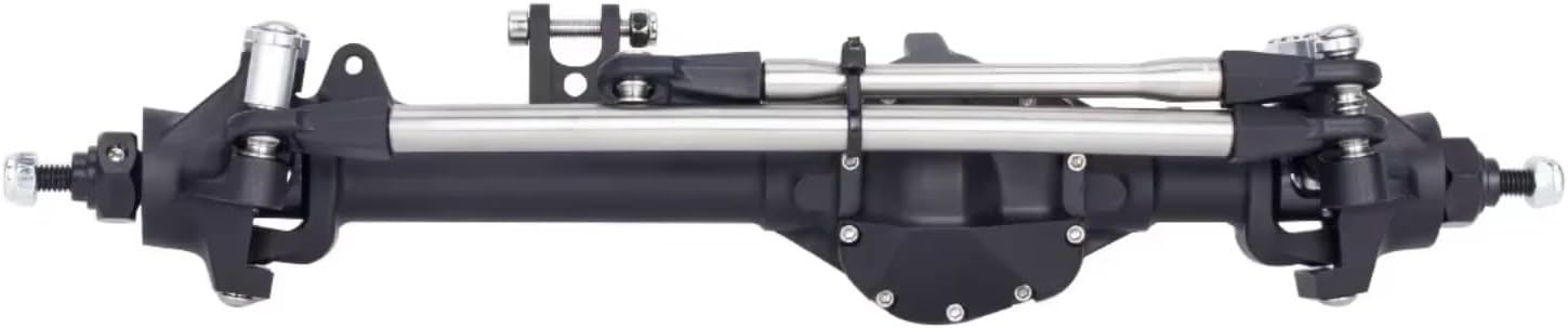 RC Axle Spare Parts For Axial For SCX10 II VS4-10 For Rock 1/10 Front Rear Offset Straight Axle Set Aluminum Piece Construction Trucks Parts RC Crawler(Black)