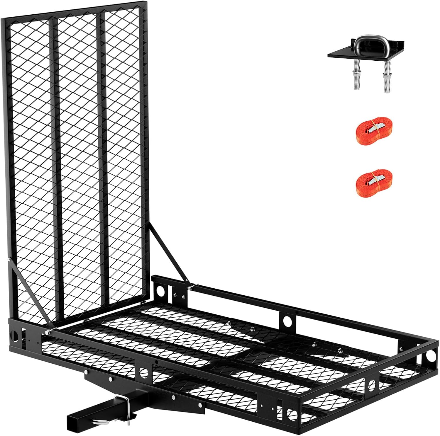 Goplus Mobility Scooter Carrier, 500LBS Hitch Mount Wheelchair Carrier w/Loading Ramp,2 Tie Down Straps, Stabilizer, 29.5
